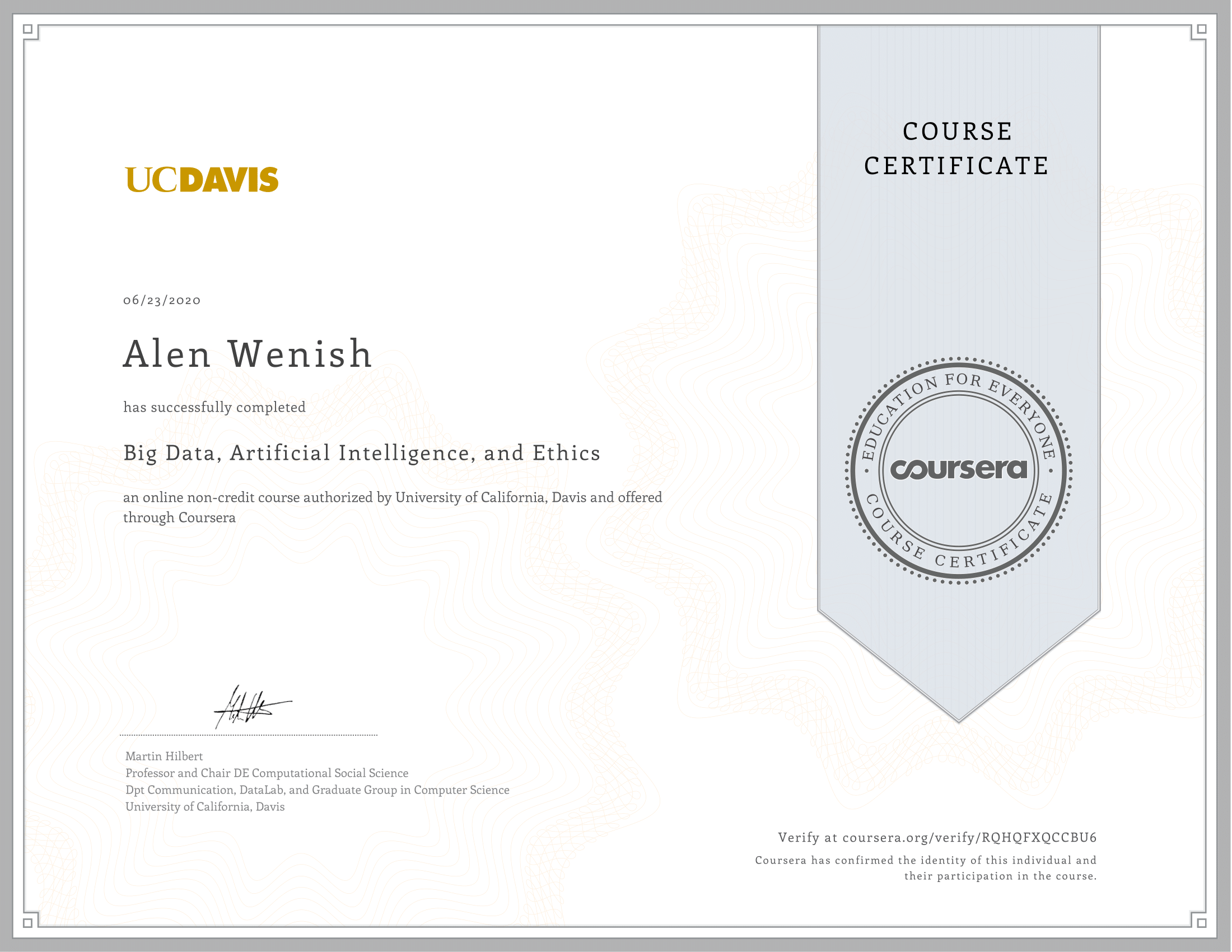 certificate